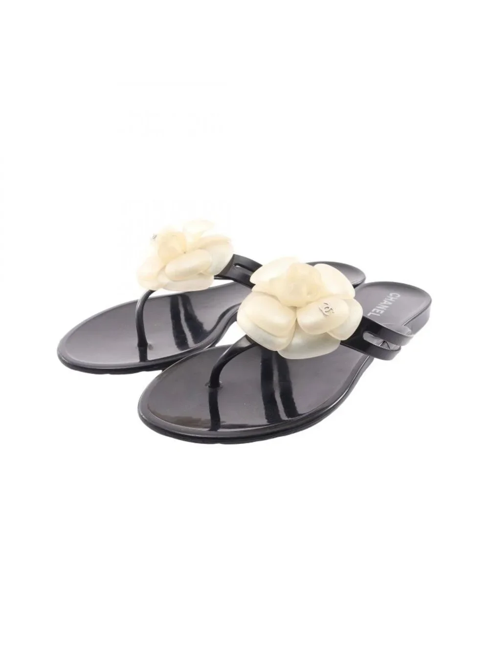 Chanel Sandals Camellia Black